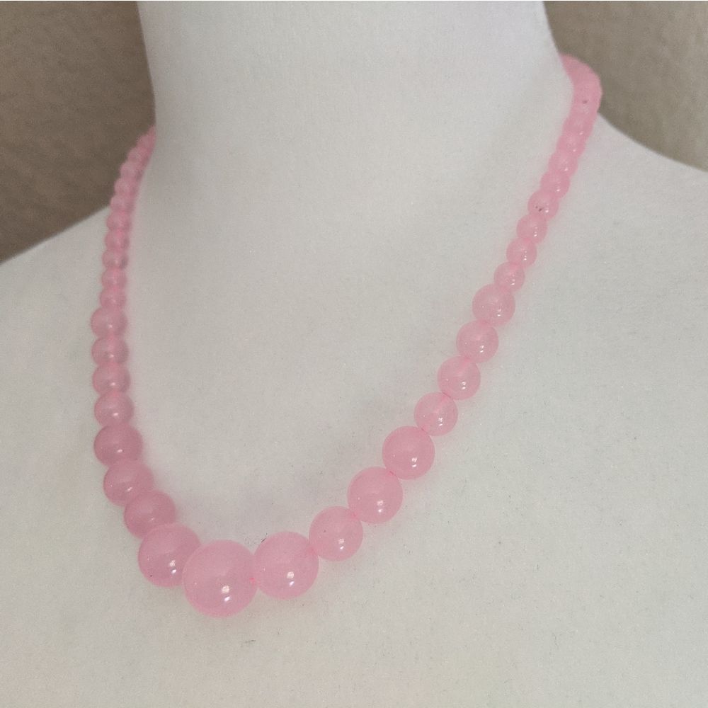 Pink Quartz Stone Necklace  - Picture 2 of 4